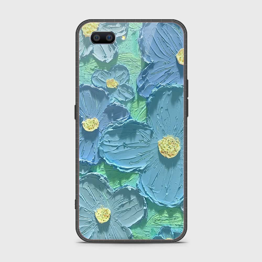 Realme C1 Cover - Floral Series - Design 1 - Purple & Aqua - HQ Ultra Shine Premium Infinity Glass Soft Silicon Borders Case