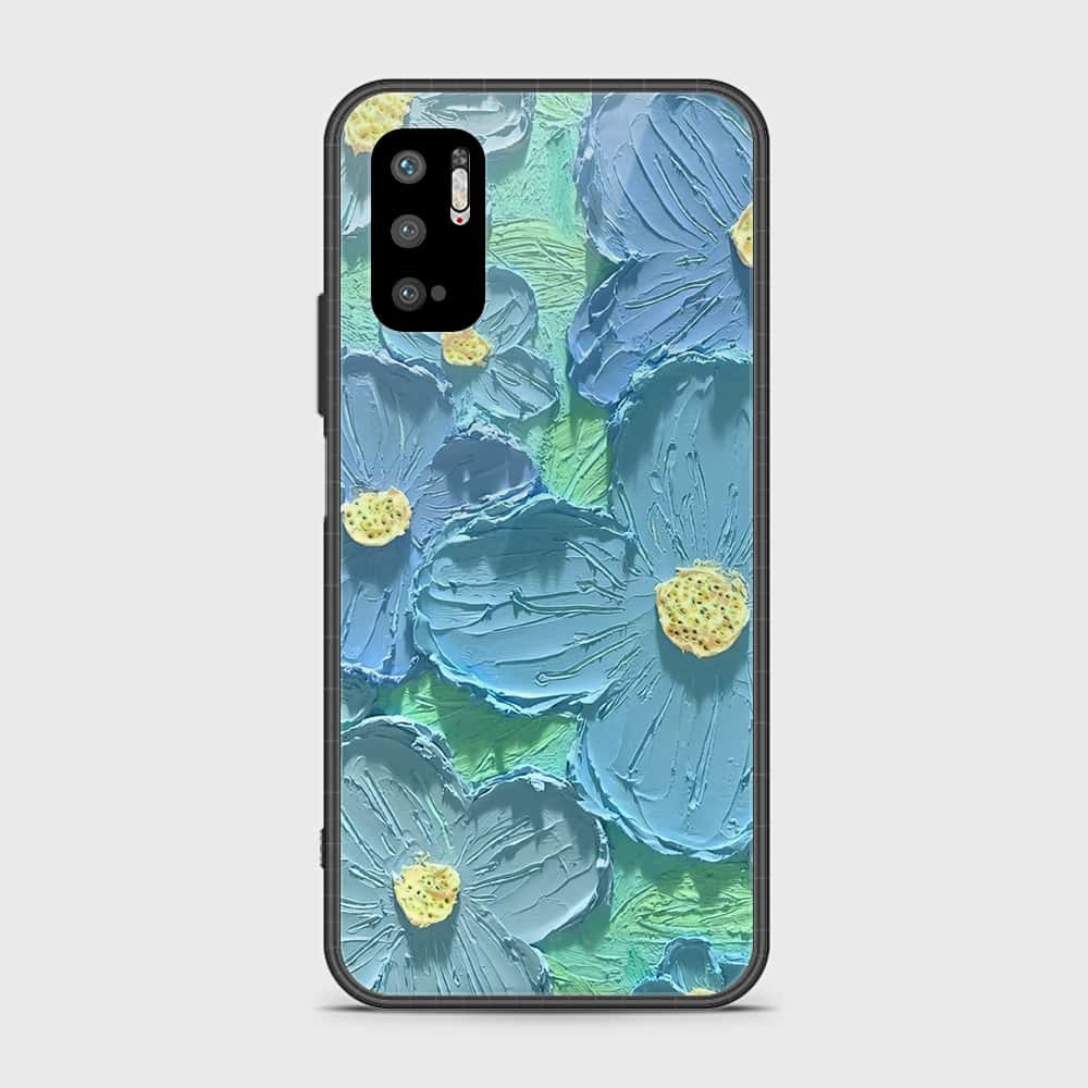 Xiaomi Redmi Note 10 5G Cover - Floral Series - Design 1 - Purple & Aqua - HQ Ultra Shine Premium Infinity Glass Soft Silicon Borders Case