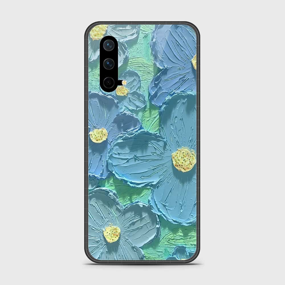 OnePlus Nord CE 5G Cover - Floral Series - Design 1 - Purple & Aqua - HQ Ultra Shine Premium Infinity Glass Soft Silicon Borders Case