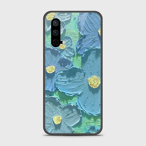 OnePlus Nord CE 5G Cover - Floral Series - Design 1 - Purple & Aqua - HQ Ultra Shine Premium Infinity Glass Soft Silicon Borders Case