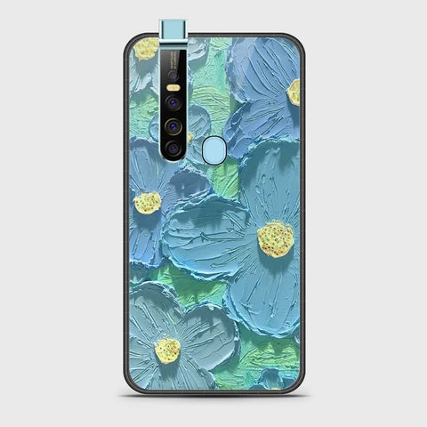 Tecno Camon 15 Premier Cover - Floral Series - Design 1 - Purple & Aqua - HQ Ultra Shine Premium Infinity Glass Soft Silicon Borders Case