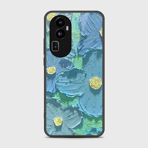 Oppo Reno 10 Pro Plus Cover - Floral Series - Design 1 - Purple & Aqua - HQ Ultra Shine Premium Infinity Glass Soft Silicon Borders Case