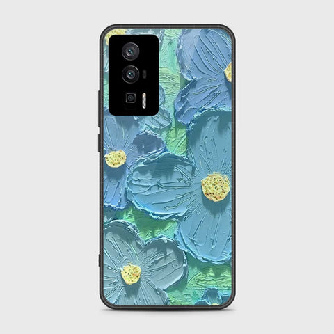 Xiaomi Redmi K60 Pro Cover - Floral Series - Design 1 - Purple & Aqua - HQ Ultra Shine Premium Infinity Glass Soft Silicon Borders Case