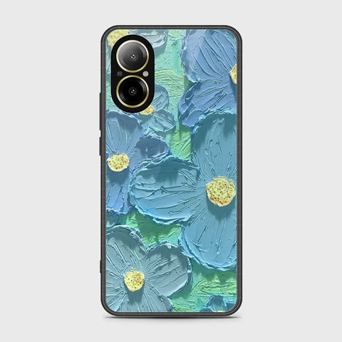 Realme C67 4G Cover - Floral Series - Design 1 - Purple & Aqua - HQ Ultra Shine Premium Infinity Glass Soft Silicon Borders Case