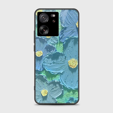 Xiaomi Redmi K60 Ultra Cover - Floral Series - Design 1 - Purple & Aqua - HQ Ultra Shine Premium Infinity Glass Soft Silicon Borders Case