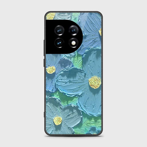 OnePlus Ace 2 Pro Cover - Floral Series - Design 1 - Purple & Aqua - HQ Ultra Shine Premium Infinity Glass Soft Silicon Borders Case