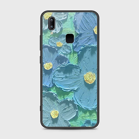 Vivo V9 / V9 Youth Cover - Floral Series - Design 1 - Purple & Aqua - HQ Ultra Shine Premium Infinity Glass Soft Silicon Borders Case