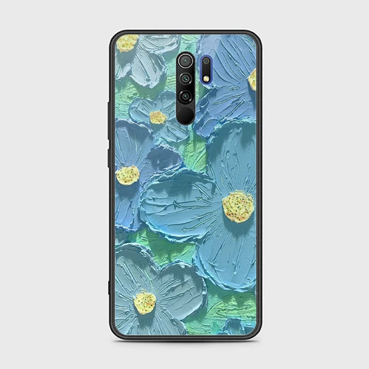 Xiaomi Redmi 9 Cover - Floral Series - Design 1 - Purple & Aqua - HQ Ultra Shine Premium Infinity Glass Soft Silicon Borders Case