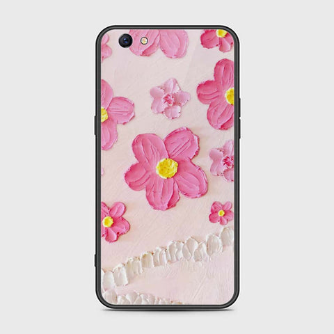 Oppo F3 Plus Cover - Floral Series - Design 2 - Pink - HQ Ultra Shine Premium Infinity Glass Soft Silicon Borders Case