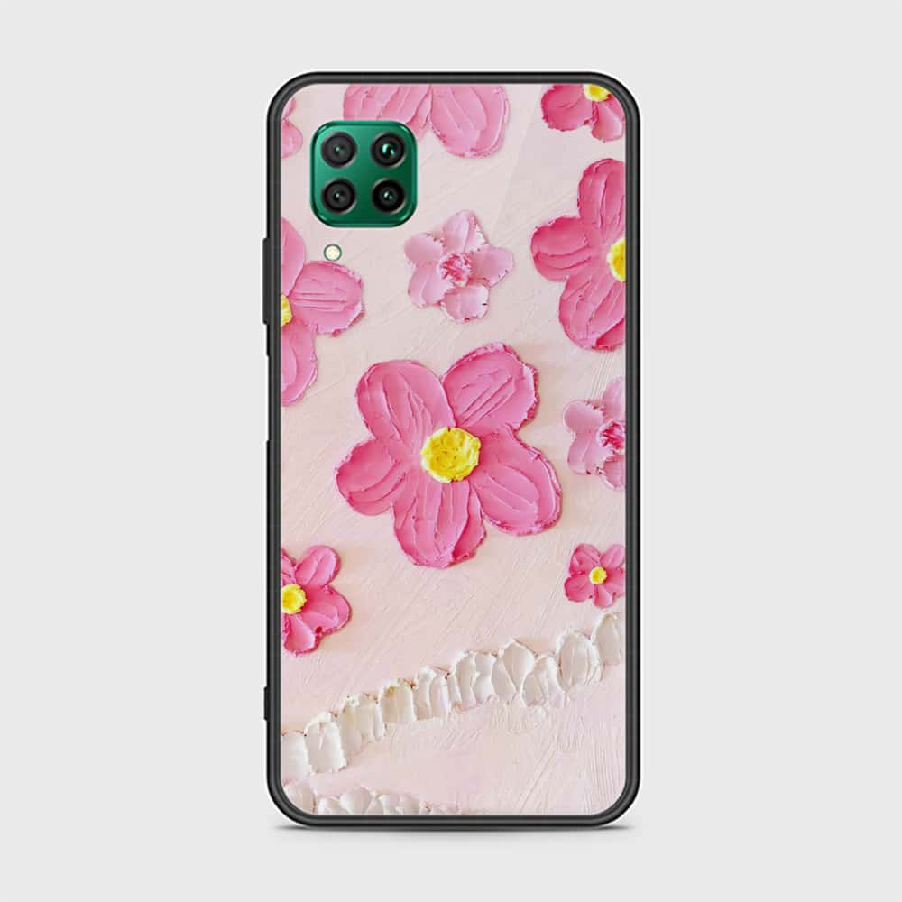 Huawei Nova 7i Cover - Floral Series - Design 2 - Pink - HQ Ultra Shine Premium Infinity Glass Soft Silicon Borders Case