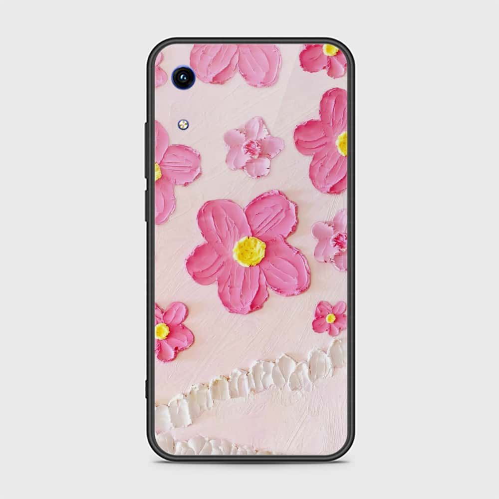 Huawei Honor 8A Cover - Floral Series - Design 2 - Pink - HQ Ultra Shine Premium Infinity Glass Soft Silicon Borders Case