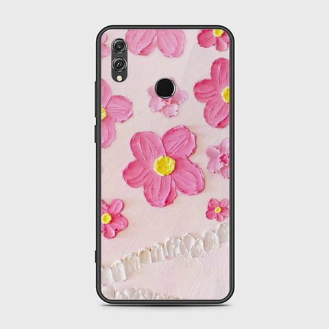 Huawei Honor 8X Cover - Floral Series - Design 2 - Pink - HQ Ultra Shine Premium Infinity Glass Soft Silicon Borders Case