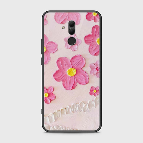 Huawei Mate 20 Lite Cover - Floral Series - Design 2 - Pink - HQ Ultra Shine Premium Infinity Glass Soft Silicon Borders Case