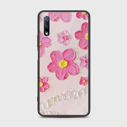 Honor 9X Cover - Floral Series - Design 2 - Pink - HQ Ultra Shine Premium Infinity Glass Soft Silicon Borders Case