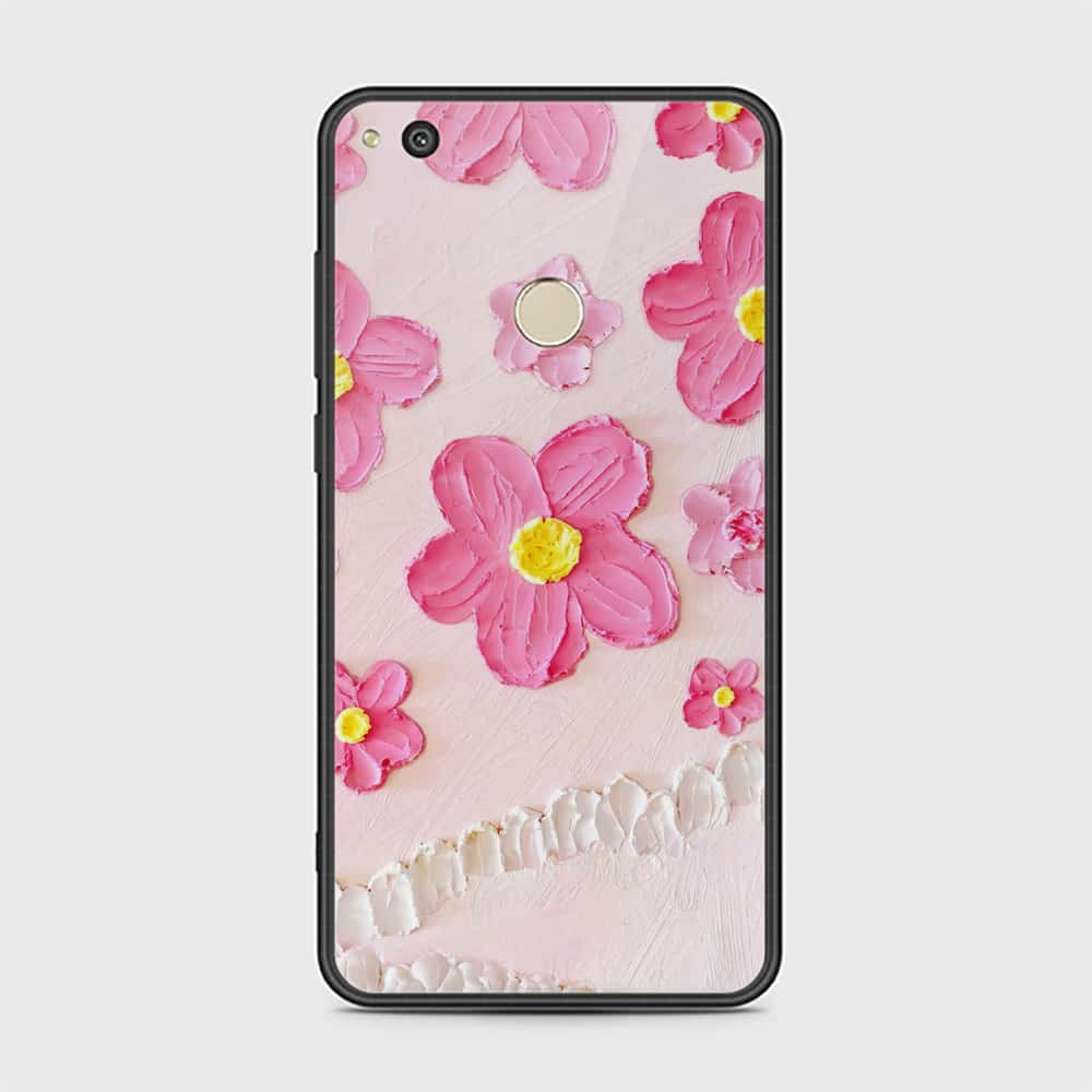 Huawei Honor 8 Lite Cover - Floral Series - Design 2 - Pink - HQ Ultra Shine Premium Infinity Glass Soft Silicon Borders Case