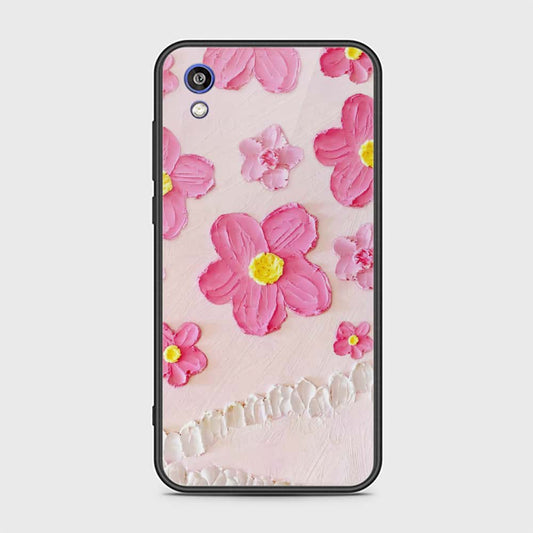 Huawei Honor 8S Cover - Floral Series - Design 2 - Pink - HQ Ultra Shine Premium Infinity Glass Soft Silicon Borders Case