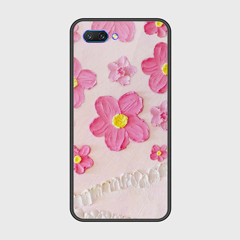 Huawei Honor 10 Cover - Floral Series - Design 2 - Pink - HQ Ultra Shine Premium Infinity Glass Soft Silicon Borders Case