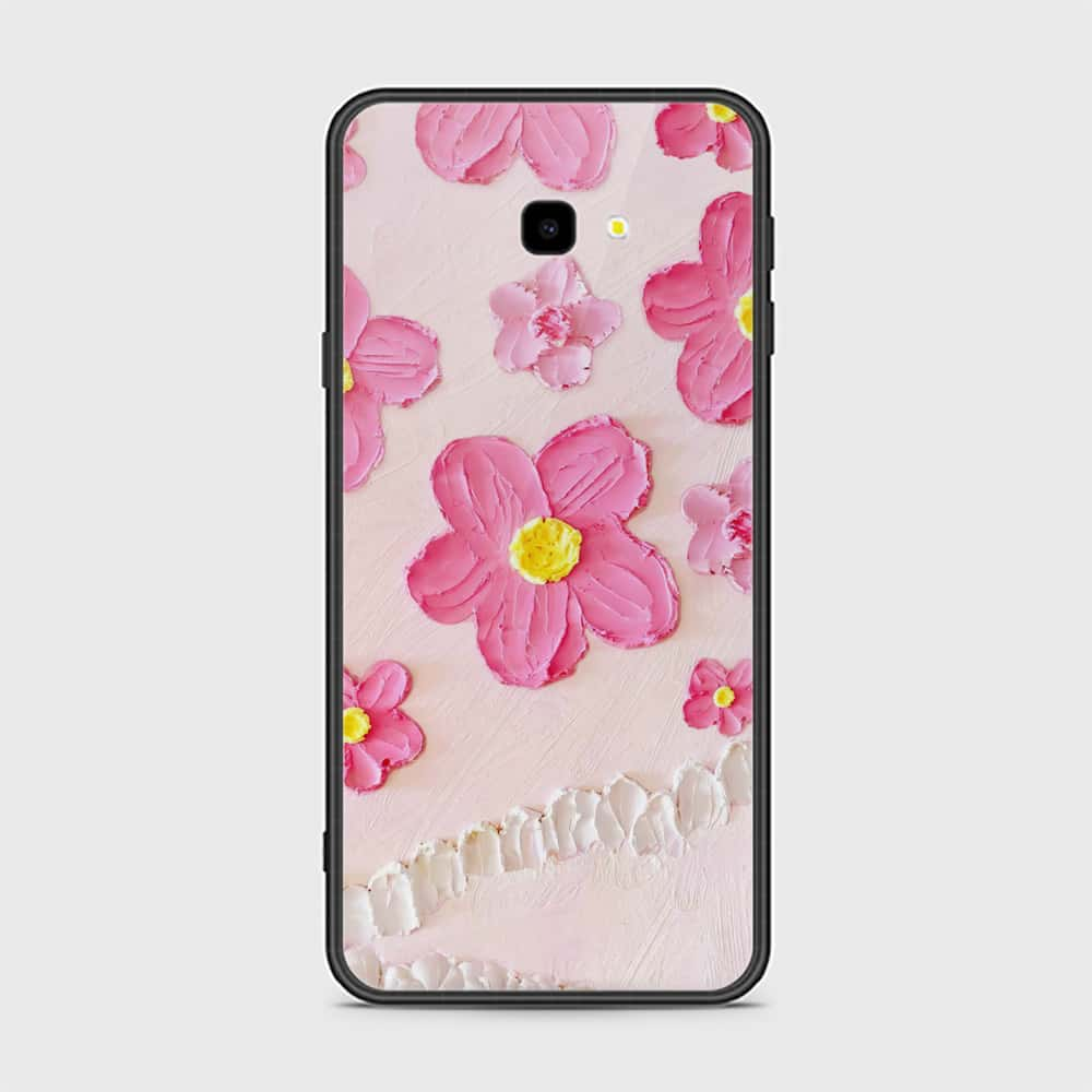 Samsung Galaxy J4 Plus Cover - Floral Series - Design 2 - Pink - HQ Ultra Shine Premium Infinity Glass Soft Silicon Borders Case