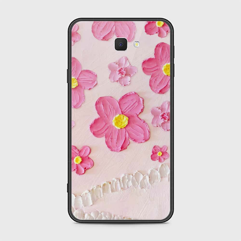 Samsung Galaxy J7 Prime Cover - Floral Series - Design 2 - Pink - HQ Ultra Shine Premium Infinity Glass Soft Silicon Borders Case