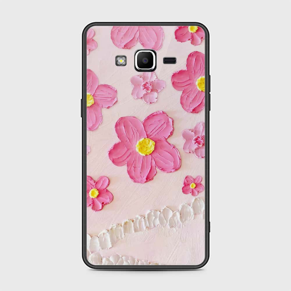 Samsung Galaxy J2 Prime Cover - Floral Series - Design 2 - Pink - HQ Ultra Shine Premium Infinity Glass Soft Silicon Borders Case