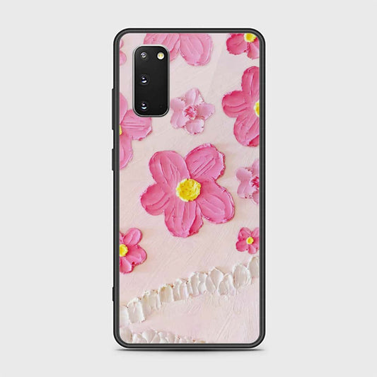 Samsung Galaxy S20 Plus Cover - Floral Series - Design 2 - Pink - HQ Ultra Shine Premium Infinity Glass Soft Silicon Borders Case