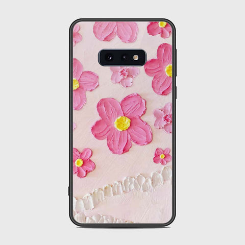 Samsung Galaxy S10e Cover - Floral Series - Design 2 - Pink - HQ Ultra Shine Premium Infinity Glass Soft Silicon Borders Case