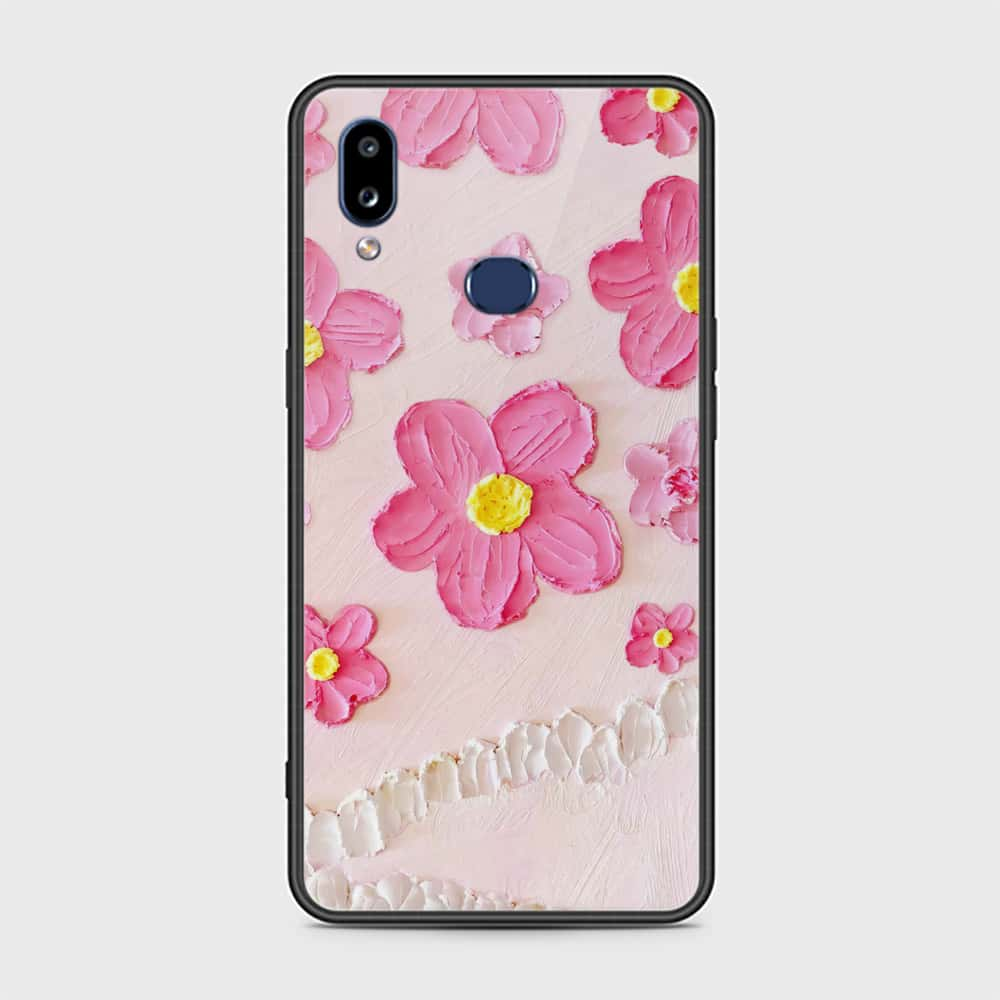 Samsung Galaxy A10s Cover - Floral Series - Design 2 - Pink - HQ Ultra Shine Premium Infinity Glass Soft Silicon Borders Case