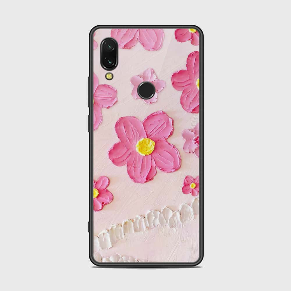 Xiaomi Redmi 7 Cover - Floral Series - Design 2 - Pink - HQ Ultra Shine Premium Infinity Glass Soft Silicon Borders Case