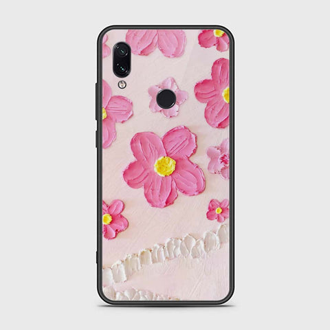 Xiaomi Redmi Note 7 Cover - Floral Series - Design 2 - Pink - HQ Ultra Shine Premium Infinity Glass Soft Silicon Borders Case