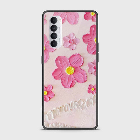 Oppo Reno 4 Pro Cover - Floral Series - Design 2 - Pink - HQ Ultra Shine Premium Infinity Glass Soft Silicon Borders Case