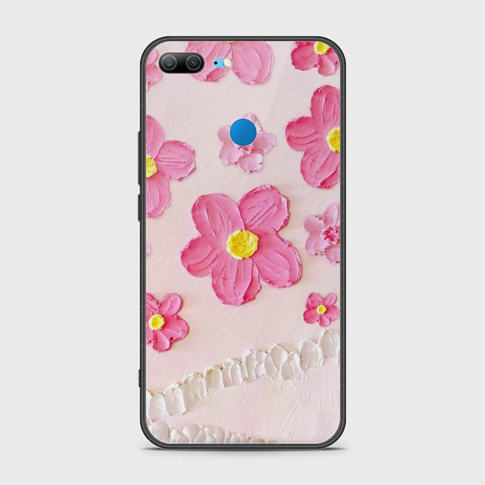 Huawei Honor 9 Lite Cover - Floral Series - Design 2 - Pink - HQ Ultra Shine Premium Infinity Glass Soft Silicon Borders Case