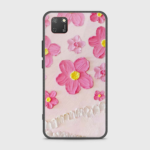 Huawei Y5p Cover - Floral Series - Design 2 - Pink - HQ Ultra Shine Premium Infinity Glass Soft Silicon Borders Case