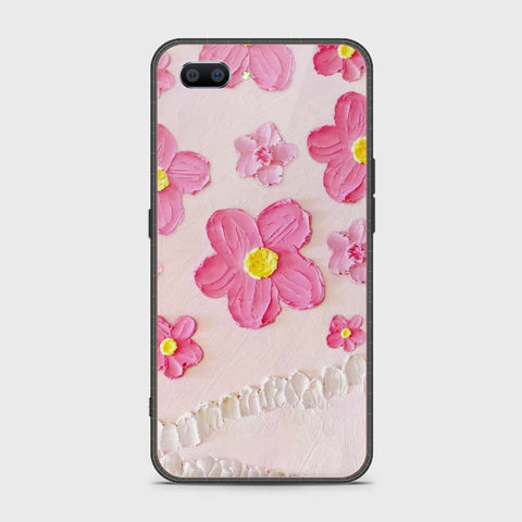 Oppo A3s Cover - Floral Series - Design 2 - Pink - HQ Ultra Shine Premium Infinity Glass Soft Silicon Borders Case