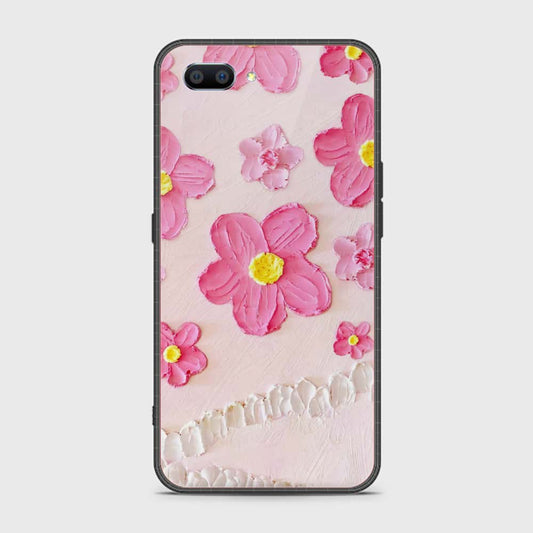 Realme C1 Cover - Floral Series - Design 2 - Pink - HQ Ultra Shine Premium Infinity Glass Soft Silicon Borders Case