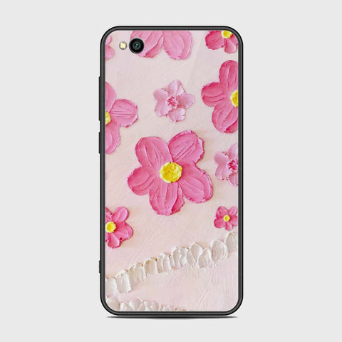 Xiaomi Redmi Go Cover - Floral Series - Design 2 - Pink - HQ Ultra Shine Premium Infinity Glass Soft Silicon Borders Case