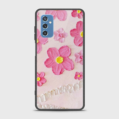 Samsung Galaxy M52 5G Cover - Floral Series - Design 2 - Pink - HQ Ultra Shine Premium Infinity Glass Soft Silicon Borders Case