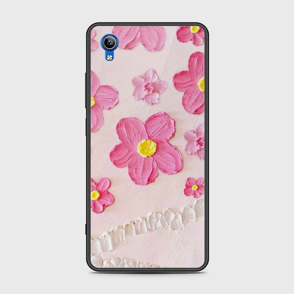 Vivo Y91C Cover - Floral Series - Design 2 - Pink - HQ Ultra Shine Premium Infinity Glass Soft Silicon Borders Case