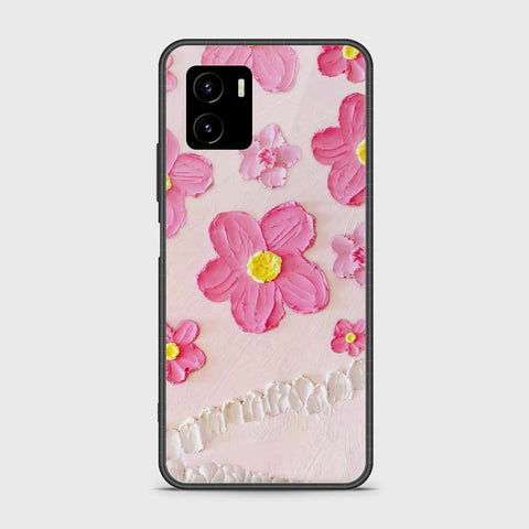 Vivo Y15a Cover - Floral Series - Design 2 - Pink - HQ Ultra Shine Premium Infinity Glass Soft Silicon Borders Case