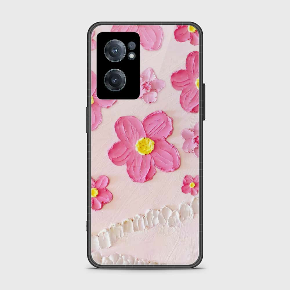 OnePlus Nord CE 2 5G Cover - Floral Series - Design 2 - Pink - HQ Ultra Shine Premium Infinity Glass Soft Silicon Borders Case