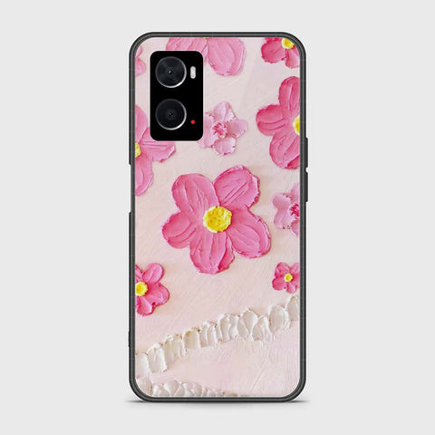 Oppo A36 Cover - Floral Series - Design 2 - Pink - HQ Ultra Shine Premium Infinity Glass Soft Silicon Borders Case