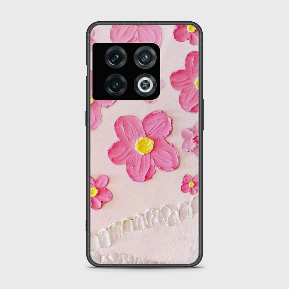 OnePlus 10 Pro Cover - Floral Series - Design 2 - Pink - HQ Ultra Shine Premium Infinity Glass Soft Silicon Borders Case