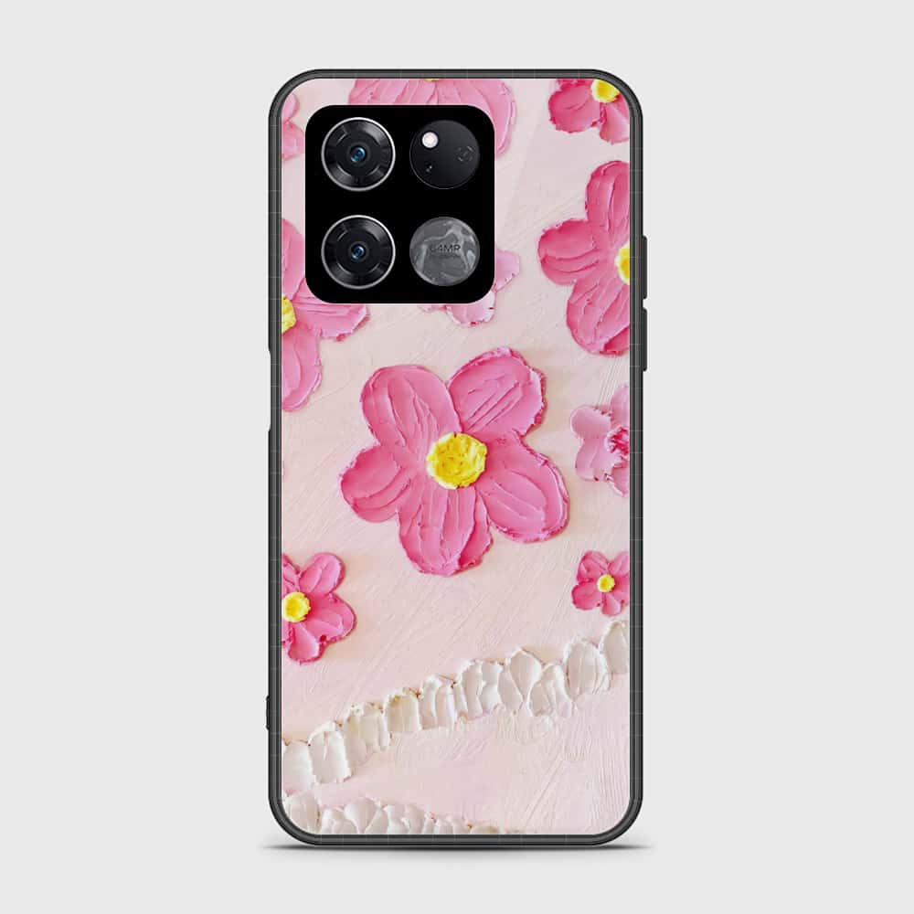 OnePlus Ace Racing Cover - Floral Series - Design 2 - Pink - HQ Ultra Shine Premium Infinity Glass Soft Silicon Borders Case