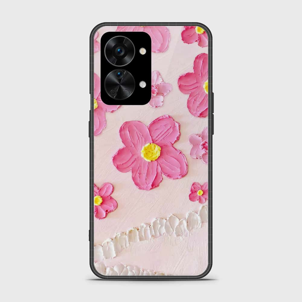 OnePlus Nord 2T Cover - Floral Series - Design 2 - Pink - HQ Ultra Shine Premium Infinity Glass Soft Silicon Borders Case