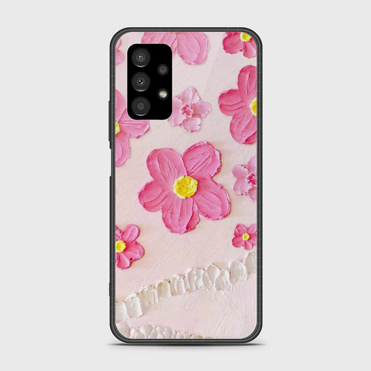 Samsung Galaxy A13 Cover - Floral Series - Design 2 - Pink - HQ Ultra Shine Premium Infinity Glass Soft Silicon Borders Case