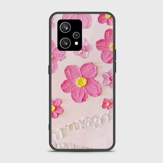 Realme 9 4G Cover - Floral Series - Design 2 - Pink - HQ Ultra Shine Premium Infinity Glass Soft Silicon Borders Case