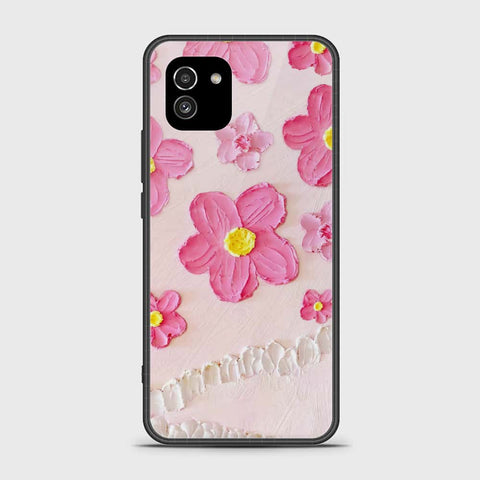 Samsung Galaxy A03 Cover - Floral Series - Design 2 - Pink - HQ Ultra Shine Premium Infinity Glass Soft Silicon Borders Case