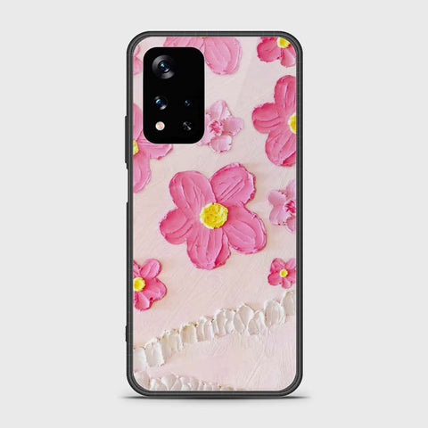 Xiaomi Poco M4 Pro 5G Cover - Floral Series - Design 2 - Pink - HQ Ultra Shine Premium Infinity Glass Soft Silicon Borders Case