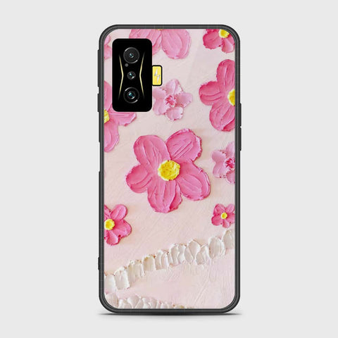 Xiaomi Poco F4 GT Cover - Floral Series - Design 2 - Pink - HQ Ultra Shine Premium Infinity Glass Soft Silicon Borders Case