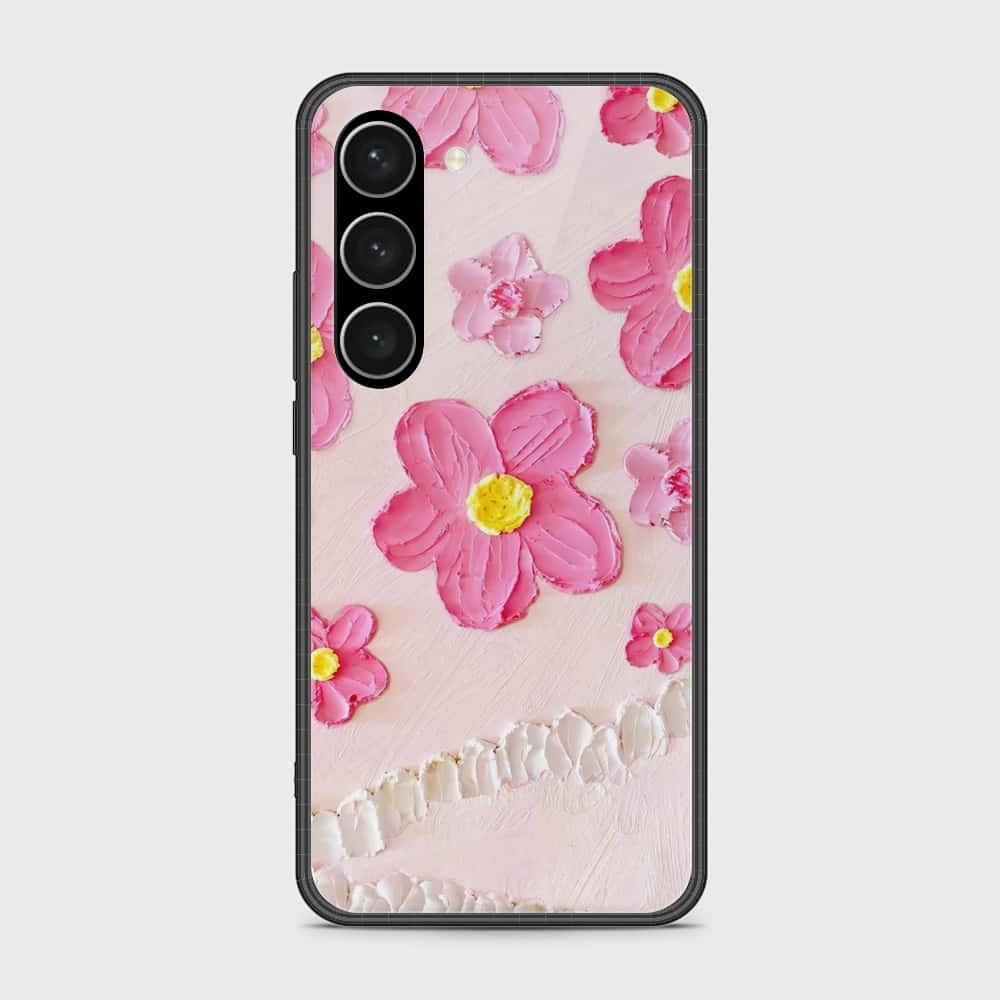 Samsung Galaxy S23 Plus 5G Cover - Floral Series - Design 2 - Pink - HQ Ultra Shine Premium Infinity Glass Soft Silicon Borders Case