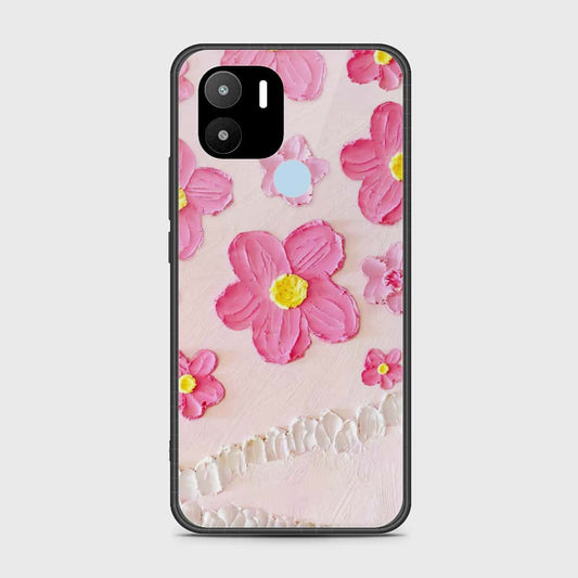 Xiaomi Redmi A1 Plus Cover - Floral Series - Design 2 - Pink - HQ Ultra Shine Premium Infinity Glass Soft Silicon Borders Case